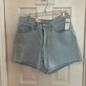 Light Blue Denim High-Rise Women's Shorts